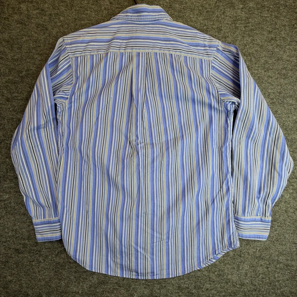 Ralph Lauren Button Down Shirt Kids L 14-16 Blue Striped Casual Long‎ Sleeve